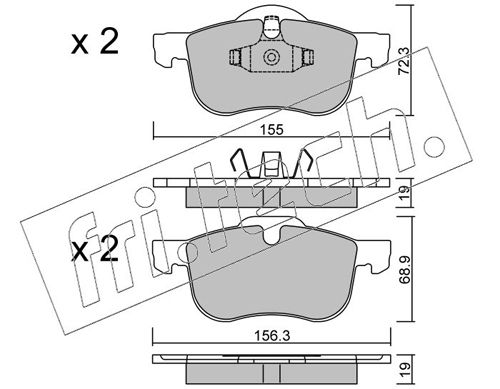 Brake Pad Set, disc brake fri.tech. 318.0