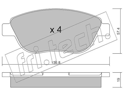 Brake Pad Set, disc brake fri.tech. 331.1