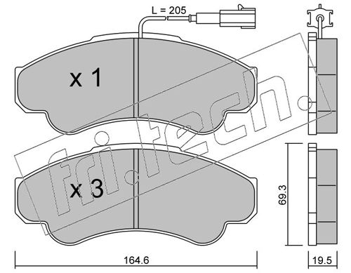 Brake Pad Set, disc brake fri.tech. 335.0