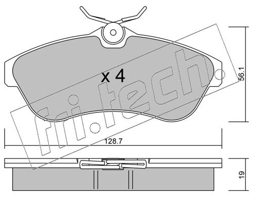 Brake Pad Set, disc brake fri.tech. 338.0