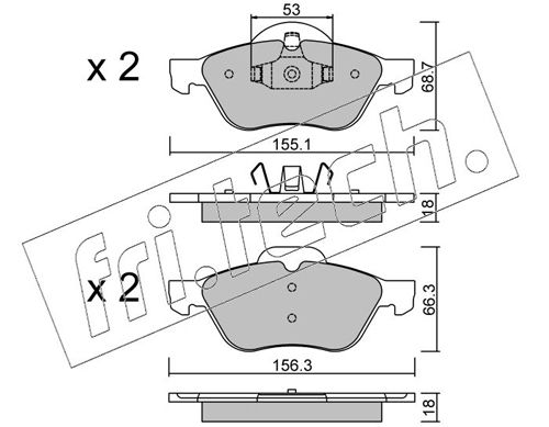 Brake Pad Set, disc brake fri.tech. 344.0