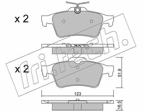 Brake Pad Set, disc brake fri.tech. 346.1