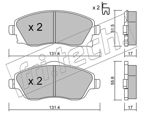 Brake Pad Set, disc brake fri.tech. 349.0