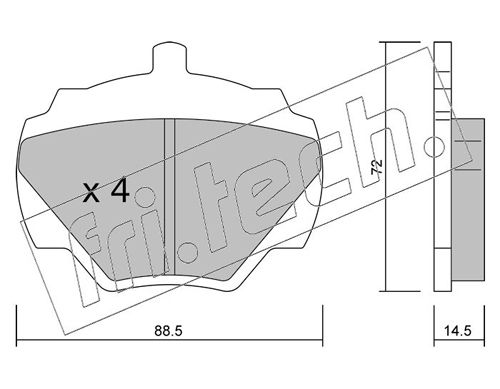 Brake Pad Set, disc brake fri.tech. 362.0