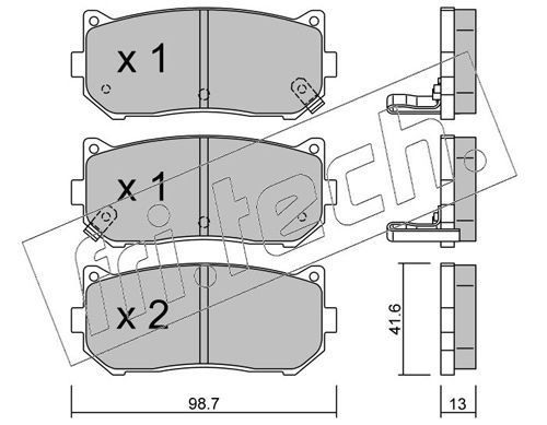 Brake Pad Set, disc brake fri.tech. 381.0