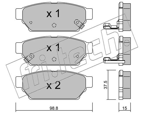 Brake Pad Set, disc brake fri.tech. 411.0