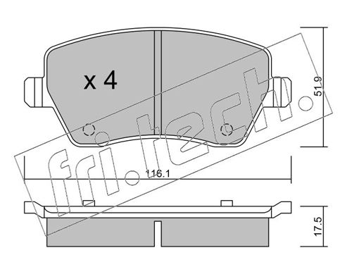 Brake Pad Set, disc brake fri.tech. 501.0