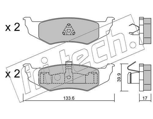 Brake Pad Set, disc brake fri.tech. 538.0