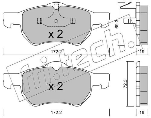 Brake Pad Set, disc brake fri.tech. 539.0