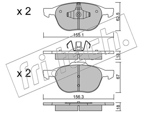 Brake Pad Set, disc brake fri.tech. 550.0