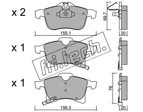 Brake Pad Set, disc brake fri.tech. 555.0