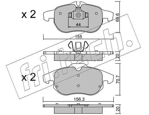 Brake Pad Set, disc brake fri.tech. 556.0