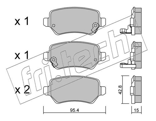 Brake Pad Set, disc brake fri.tech. 558.0