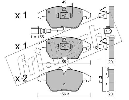 Brake Pad Set, disc brake fri.tech. 564.0