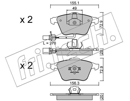 Brake Pad Set, disc brake fri.tech. 565.1