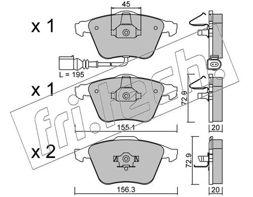 Brake Pad Set, disc brake fri.tech. 565.2