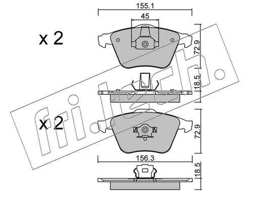 Brake Pad Set, disc brake fri.tech. 565.3