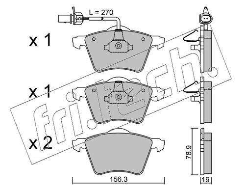 Brake Pad Set, disc brake fri.tech. 566.0