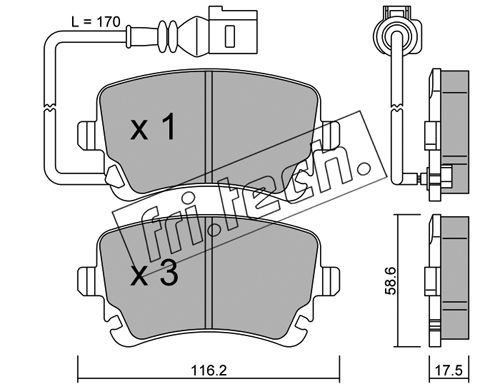 Brake Pad Set, disc brake fri.tech. 570.0