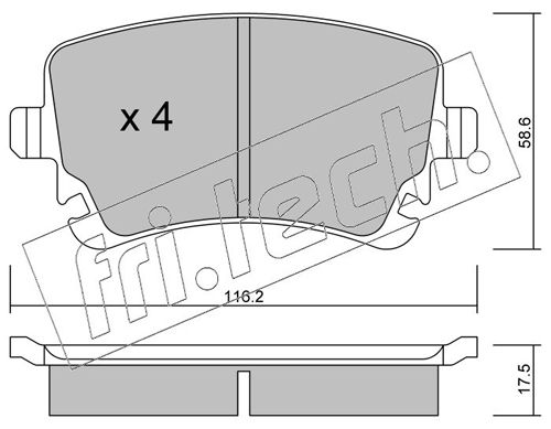 Brake Pad Set, disc brake fri.tech. 570.2