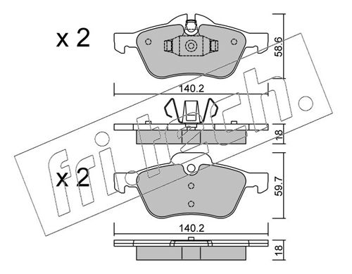 Brake Pad Set, disc brake fri.tech. 571.0