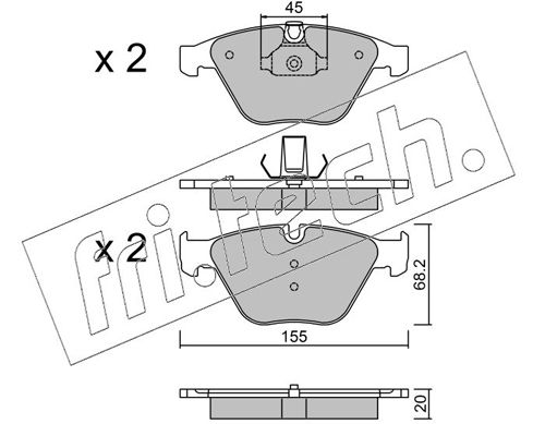 Brake Pad Set, disc brake fri.tech. 574.8