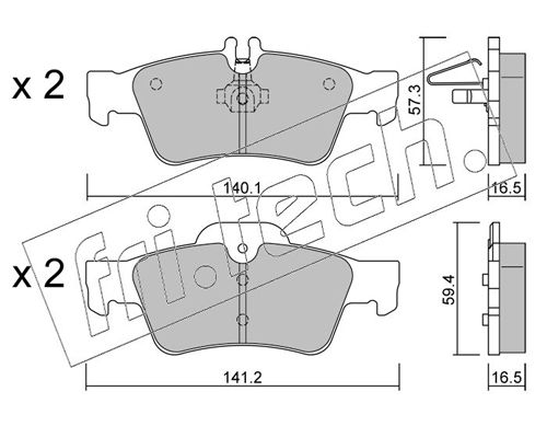 Brake Pad Set, disc brake fri.tech. 584.0