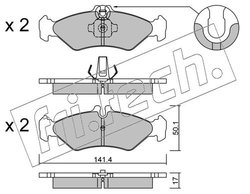 Brake Pad Set, disc brake fri.tech. 587.0