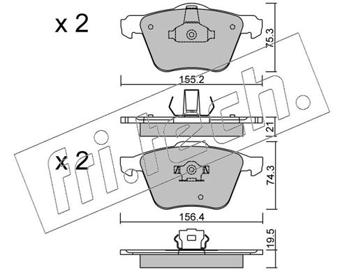 Brake Pad Set, disc brake fri.tech. 615.0