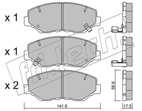 Brake Pad Set, disc brake fri.tech. 622.0