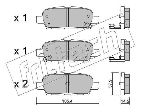 Brake Pad Set, disc brake fri.tech. 628.0