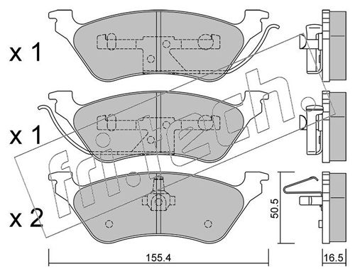 Brake Pad Set, disc brake fri.tech. 641.0