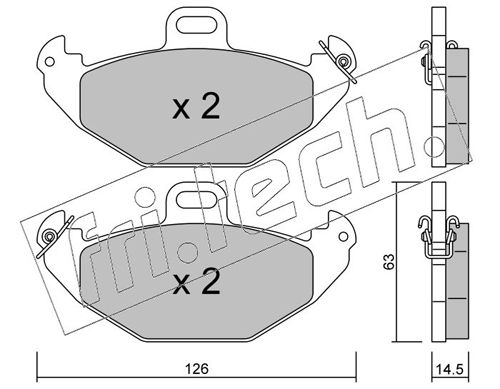 Brake Pad Set, disc brake fri.tech. 650.0