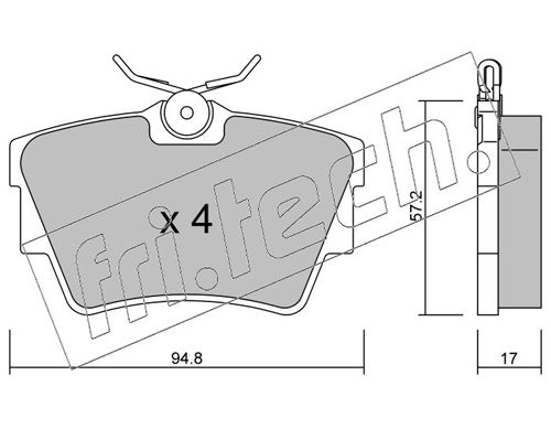 Brake Pad Set, disc brake fri.tech. 651.0