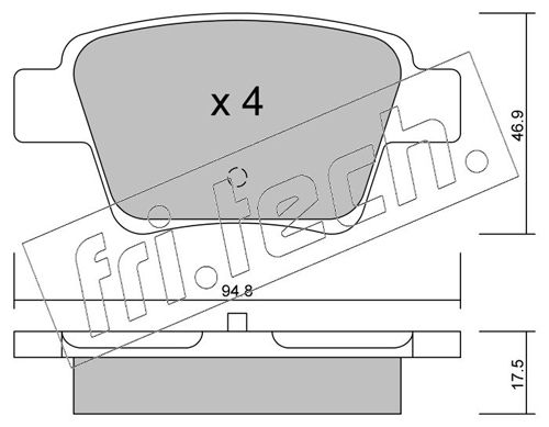 Brake Pad Set, disc brake fri.tech. 655.0