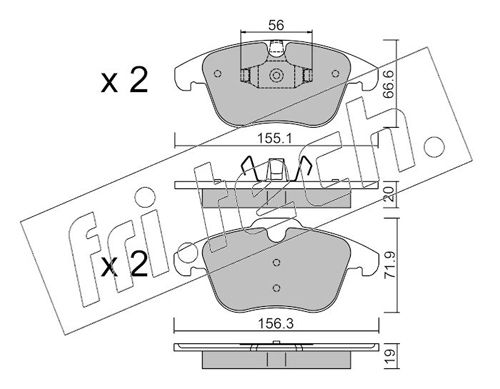 Brake Pad Set, disc brake fri.tech. 691.0