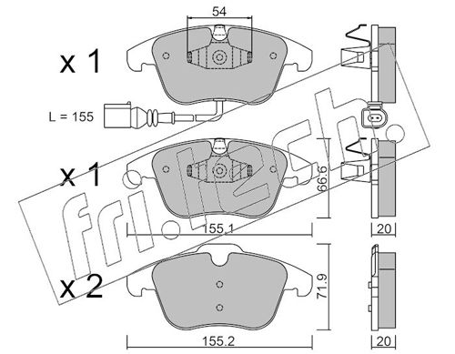 Brake Pad Set, disc brake fri.tech. 691.1