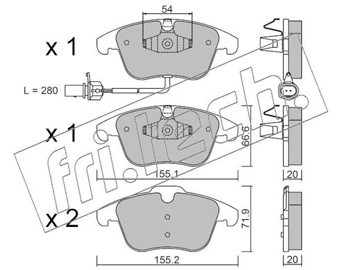 Brake Pad Set, disc brake fri.tech. 691.2