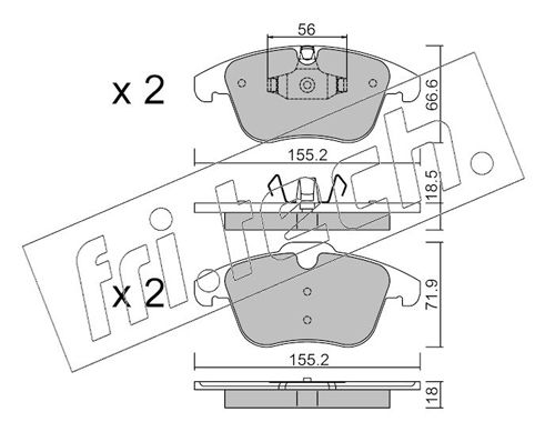 Brake Pad Set, disc brake fri.tech. 691.5