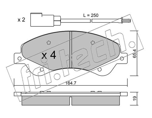 Brake Pad Set, disc brake fri.tech. 695.0