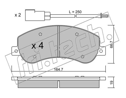 Brake Pad Set, disc brake fri.tech. 696.0