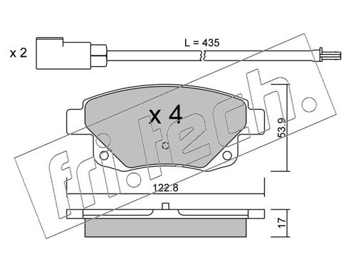 Brake Pad Set, disc brake fri.tech. 697.0