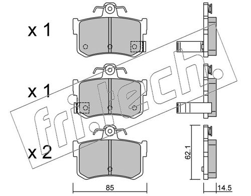 Brake Pad Set, disc brake fri.tech. 707.1