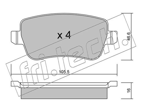 Brake Pad Set, disc brake fri.tech. 722.0