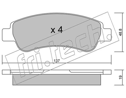 Brake Pad Set, disc brake fri.tech. 726.0