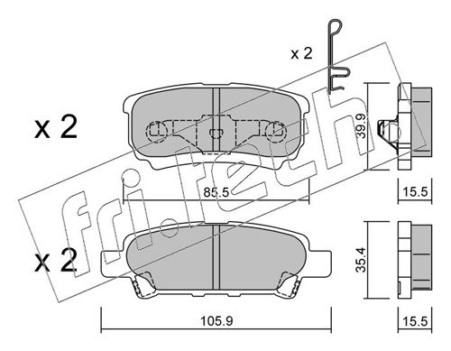 Brake Pad Set, disc brake fri.tech. 753.0