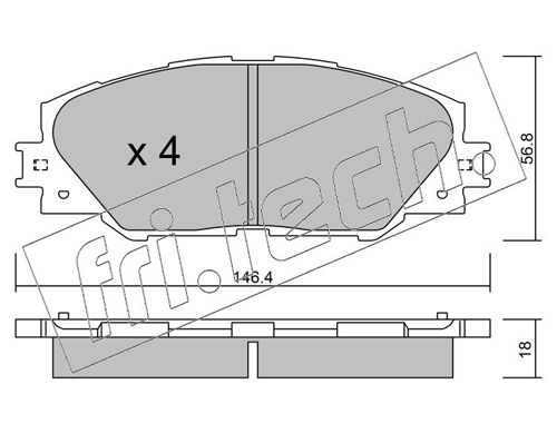 Brake Pad Set, disc brake fri.tech. 764.0