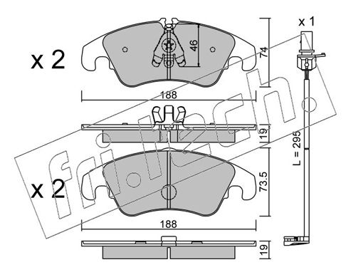 Brake Pad Set, disc brake fri.tech. 791.4W