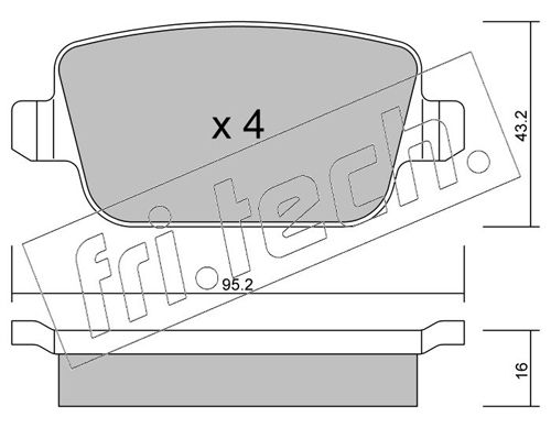 Brake Pad Set, disc brake fri.tech. 796.0