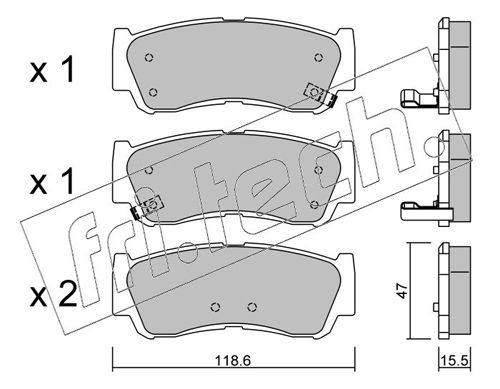 Brake Pad Set, disc brake fri.tech. 804.0